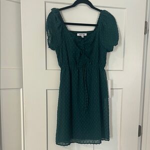 Green Textured Dress